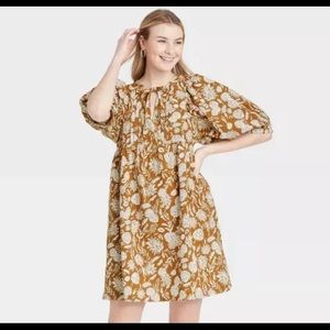 Universal Thread Floral Print Puff Sleeve Dress